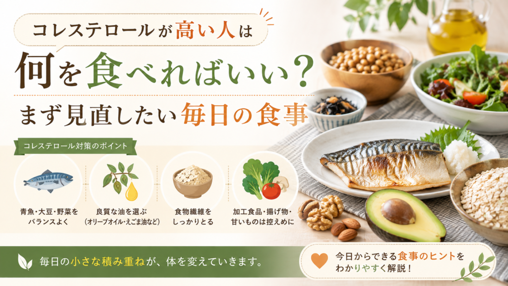 コレステロールが高い人は何を食べればいい?まず見直したい毎日の食事|浦和の鍼灸師が解説