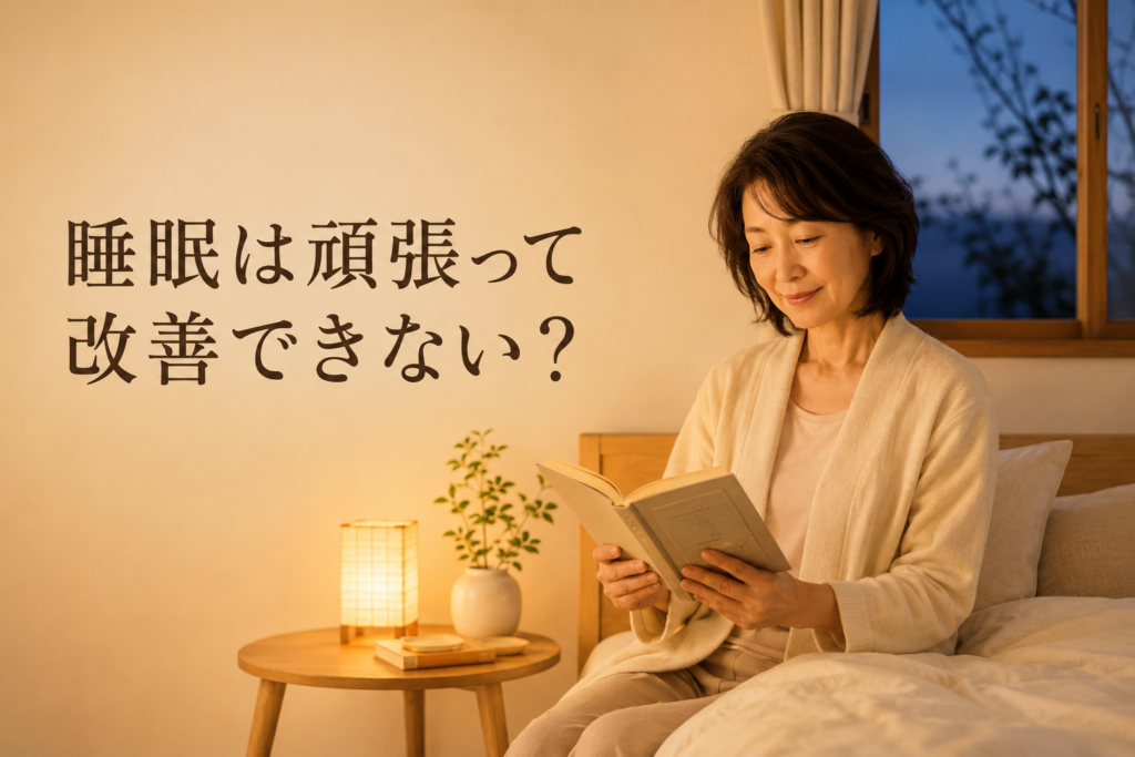 眠れない夜にベッドを離れて本を読む女性