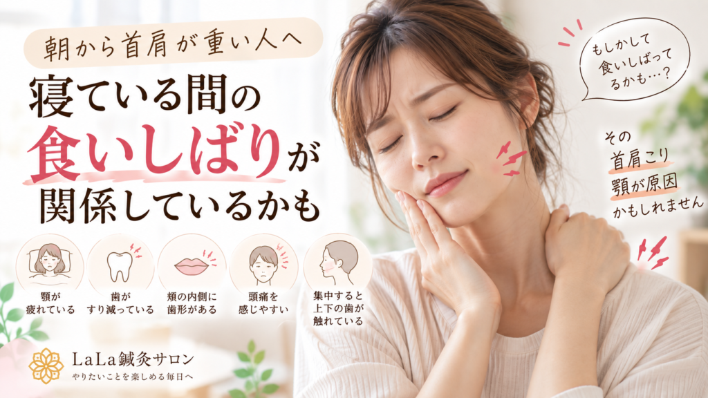 朝から首肩が重い人へ｜寝ている間の食いしばりが関係しているかも｜LaLa鍼灸サロン