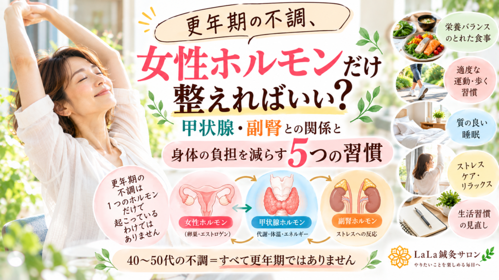更年期の不調、女性ホルモンだけ整えればいい？甲状腺・副腎との関係と身体の負担を減らす5つの習慣