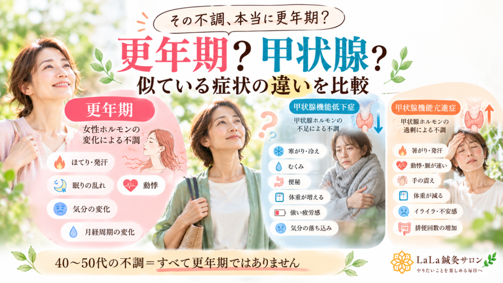 更年期？甲状腺機能低下症・亢進症？似ている症状の違いを比較