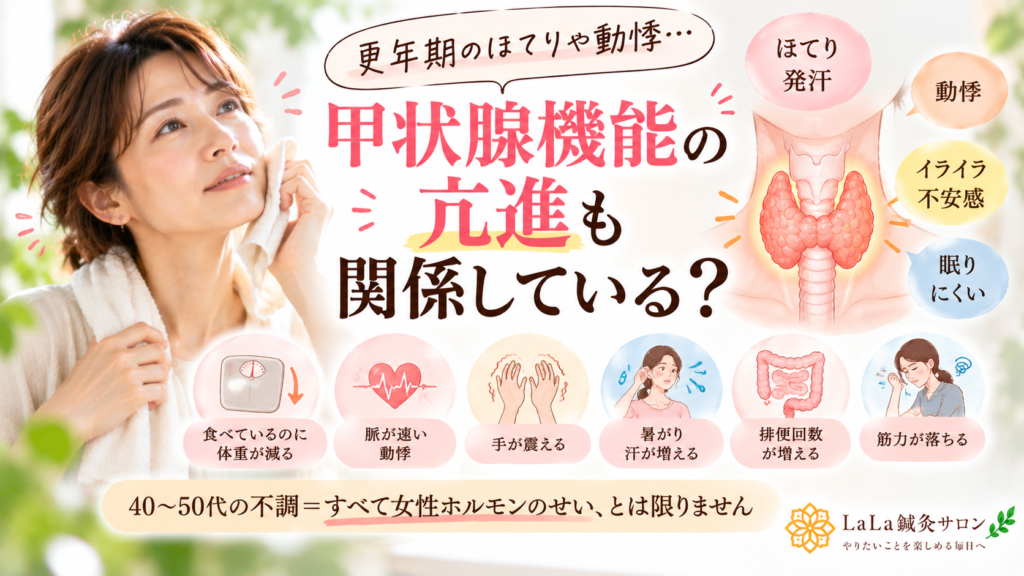 更年期のほてりや動悸、甲状腺機能の亢進も関係している？