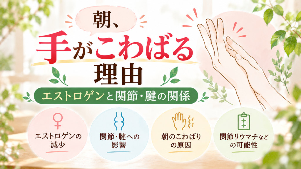 朝、手がこわばる理由｜エストロゲンと関節・腱の関係