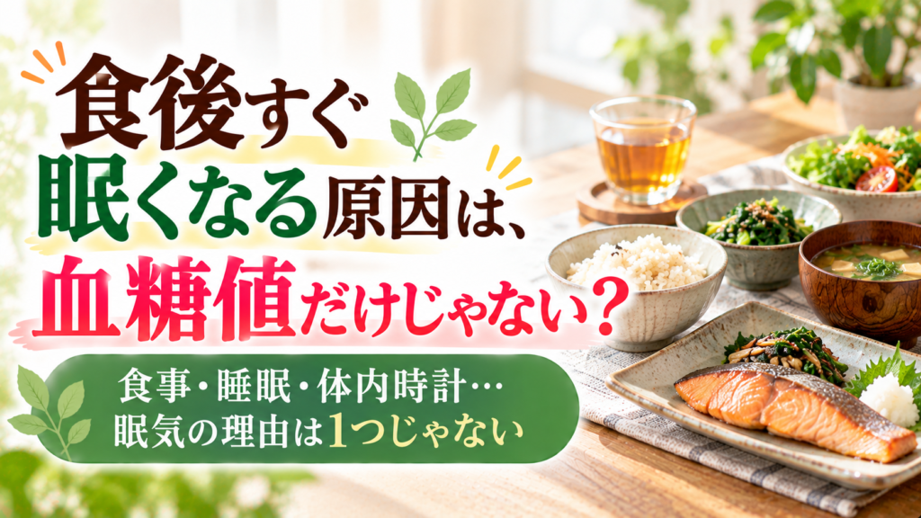 食後すぐ眠くなる原因は血糖値だけじゃない？｜ご飯・焼き魚・野菜・味噌汁の和定食